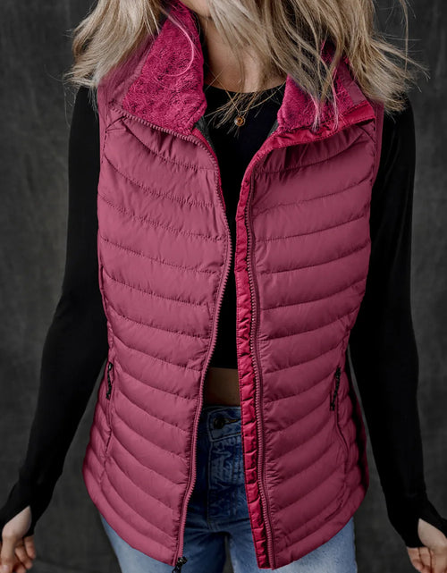 Load image into Gallery viewer, Pocketed Zip Up Vest Coat
