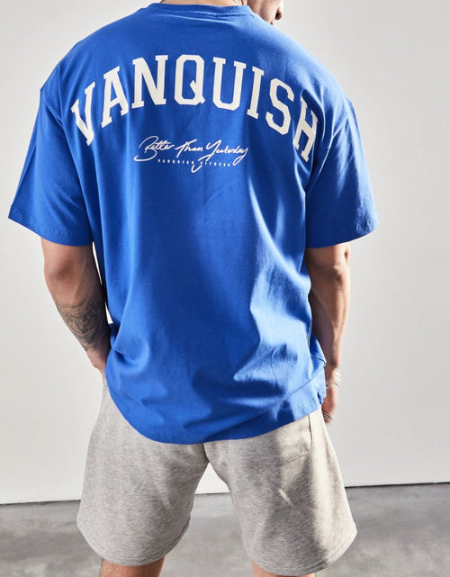 Load image into Gallery viewer, Men's Plus Size Letter Graphic Round Neck Half Sleeve T-Shirt
