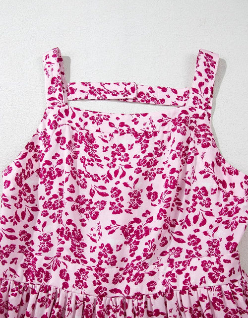 Load image into Gallery viewer, Floral Cutout Back Square Neck Maxi Dress
