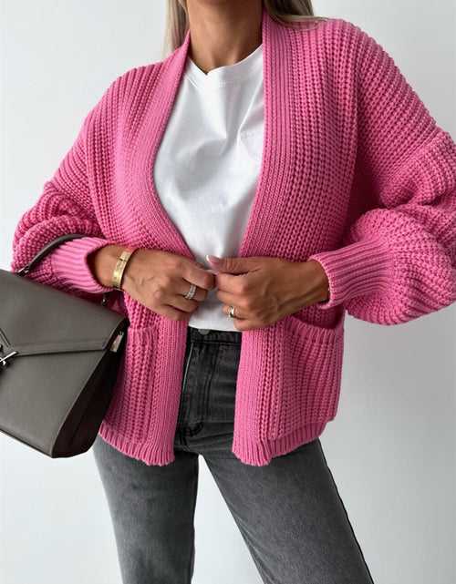 Load image into Gallery viewer, Open Front Dropped Shoulder Cardigan

