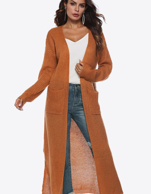 Load image into Gallery viewer, Long Sleeve Open Front Buttoned Cardigan
