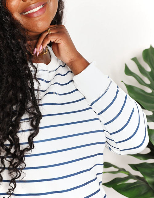 Load image into Gallery viewer, Double Take Striped Long Sleeve Round Neck Top
