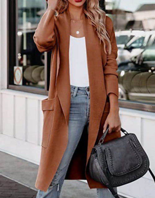 Load image into Gallery viewer, Open Front Dropped Shoulder Outerwear

