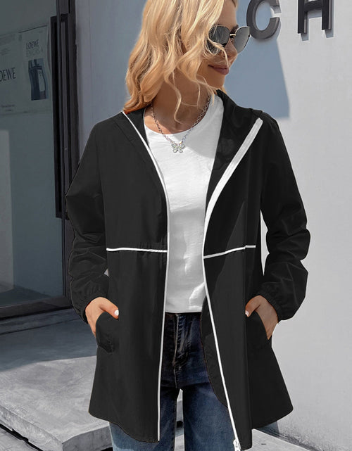 Load image into Gallery viewer, Ivy Lane Zip Up Long Sleeve Hooded Watertight Jacket
