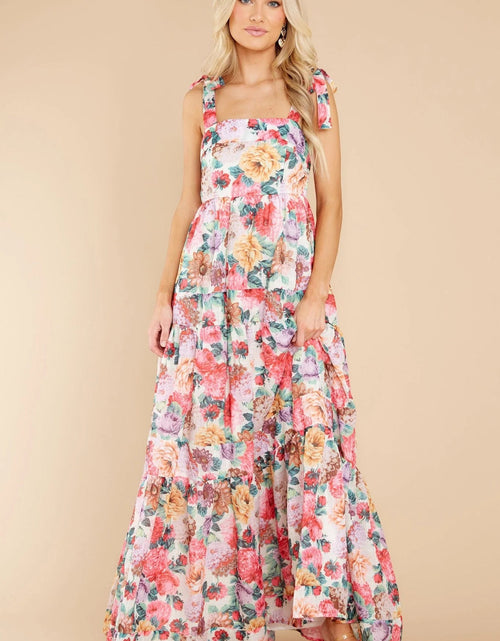 Load image into Gallery viewer, Floral Square Neck Wide Strap Maxi Dress
