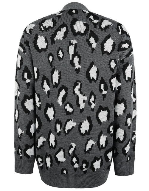 Load image into Gallery viewer, Leopard Open Front Dropped Shoulder Cardigan
