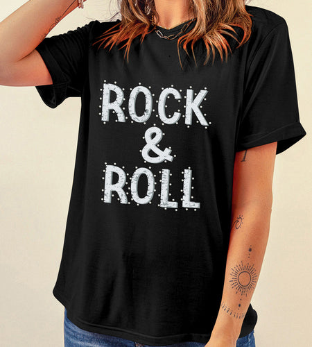Letter Graphic Round Neck Short Sleeve T-Shirt