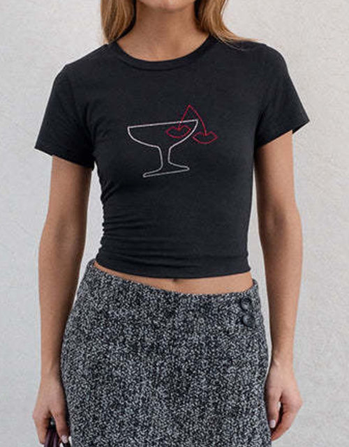 Load image into Gallery viewer, Letter Round Neck Short Sleeve T-Shirt

