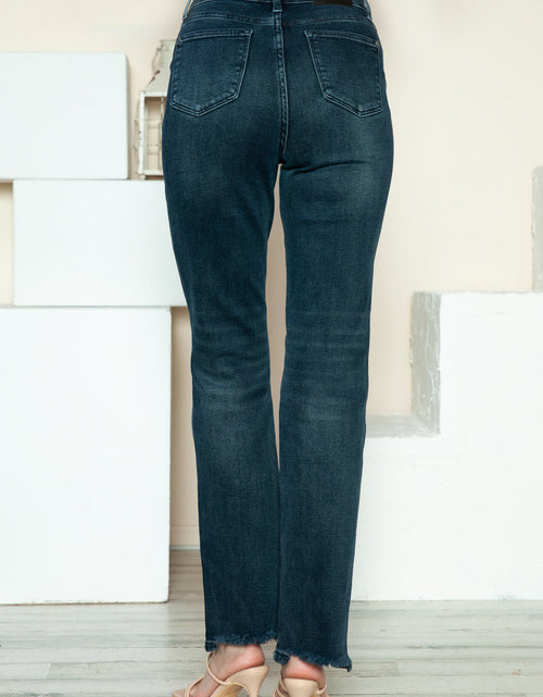 Load image into Gallery viewer, Judy Blue Full Size Button Fly Hem Destroy Straight Jeans

