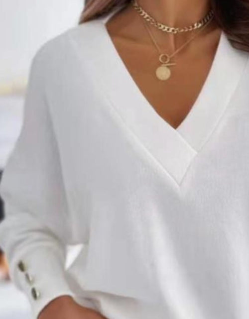 Load image into Gallery viewer, V-Neck Long Sleeve Sweatshirt
