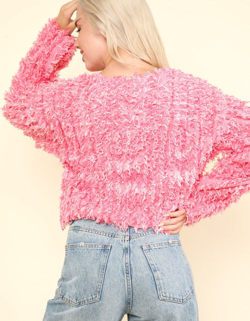 Load image into Gallery viewer, VERY J Shaggy Yarn Knit Zip Up Jacket

