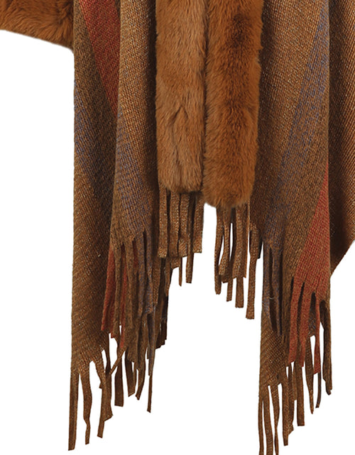 Load image into Gallery viewer, Color Block Fringe Detail Poncho

