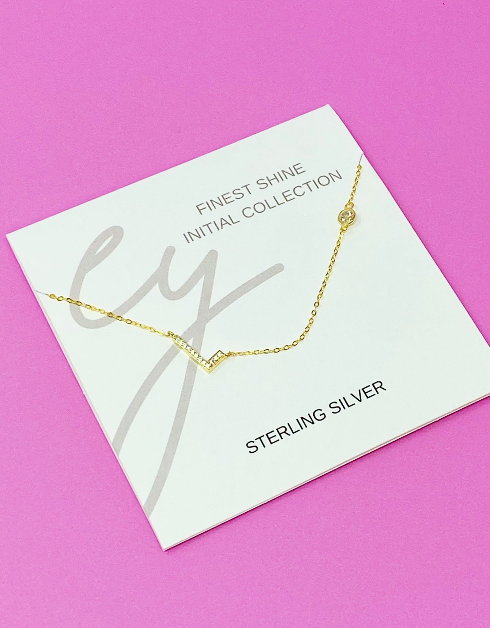 Finest Shine Initial Sterling Silver Necklace by Ellisonyoung.com