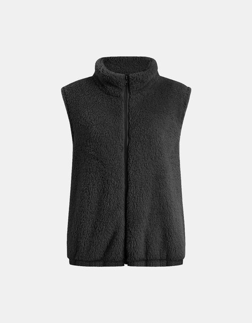 Load image into Gallery viewer, Full Size Fuzzy Zip Up Vest Coat with Pockets
