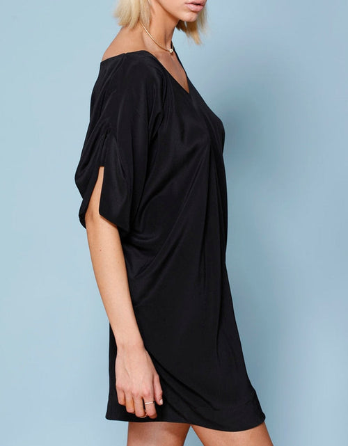 Load image into Gallery viewer, Women's 100% Silk Wide V Neck Dress by Shop at Konus

