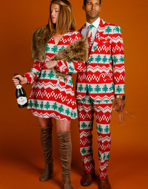 Load image into Gallery viewer, The Red Ryder | Knit Print Christmas Wrap Dress by Shinesty
