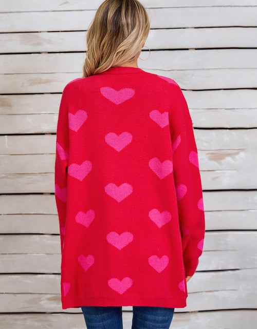 Load image into Gallery viewer, Angel Wings Heart Open Front Long Sleeve Cardigan

