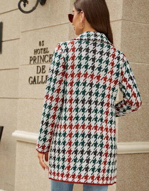 Load image into Gallery viewer, Printed Open Front Lapel Collar Cardigan with Pockets
