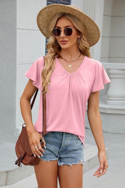 Load image into Gallery viewer, V-Neck Short Sleeve T-Shirt
