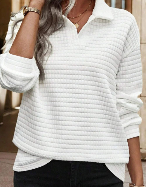 Load image into Gallery viewer, Texture Johnny Collar Long Sleeve Sweatshirt
