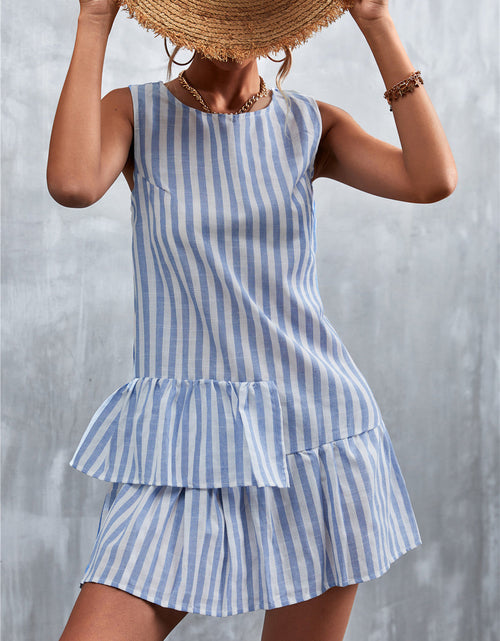 Load image into Gallery viewer, Striped Layered Sleeveless Dress
