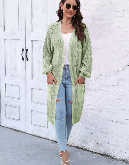 Load image into Gallery viewer, Open Front Longline Cardigan with Pockets
