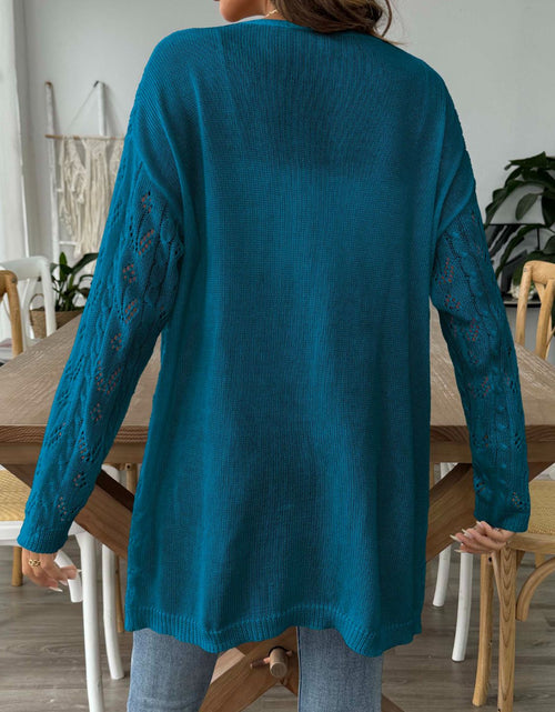 Load image into Gallery viewer, Openwork Open Front Long Sleeve Cardigan

