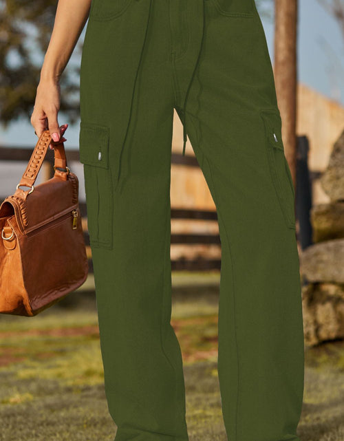 Load image into Gallery viewer, Loose Fit Drawstring Jeans with Pocket
