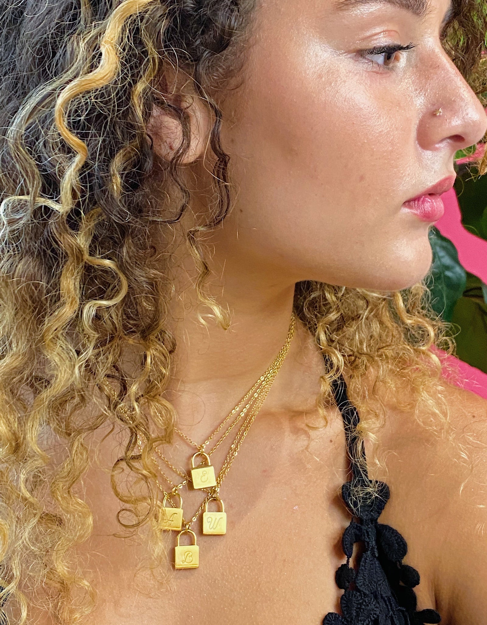 Scripted Notes Locket Initial Necklace by Ellisonyoung.com