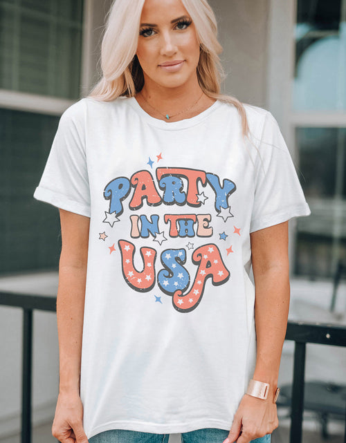 Load image into Gallery viewer, Letter Graphic Round Neck Short Sleeve T-Shirt
