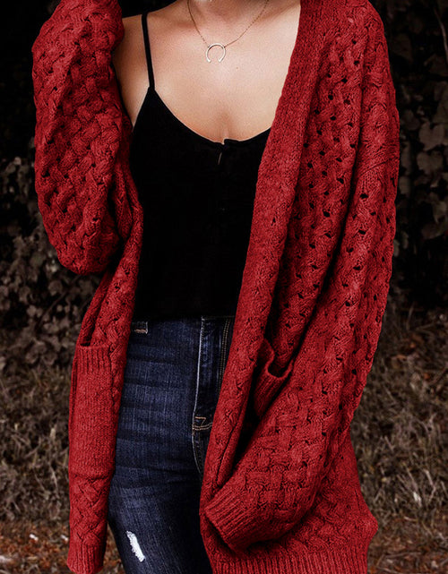 Load image into Gallery viewer, Open Front Dropped Shoulder Cardigan with Pockets
