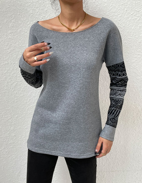 Load image into Gallery viewer, Shiny Printed Drop Shoulder Tunic Top
