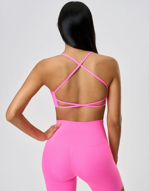 Load image into Gallery viewer, Millennia Crisscross Back Scoop Neck Active Cami with Detachable Chest Pads
