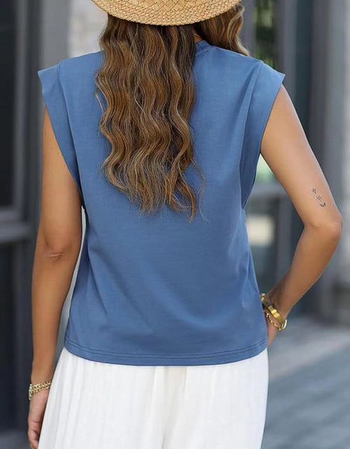 Load image into Gallery viewer, Florira Round Neck Cap Sleeve T-Shirt
