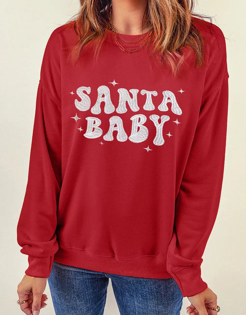 Load image into Gallery viewer, SANTA BABY Round Neck Long Sleeve Sweatshirt

