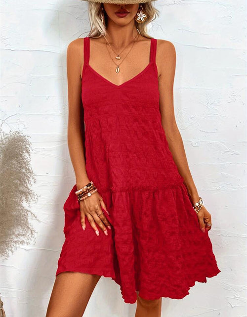 Load image into Gallery viewer, Crisscross Double Spaghetti Straps Tiered Cami Dress

