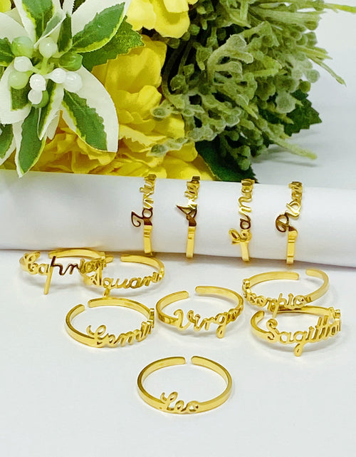 Load image into Gallery viewer, Scripted Zodiac Ring by Ellisonyoung.com
