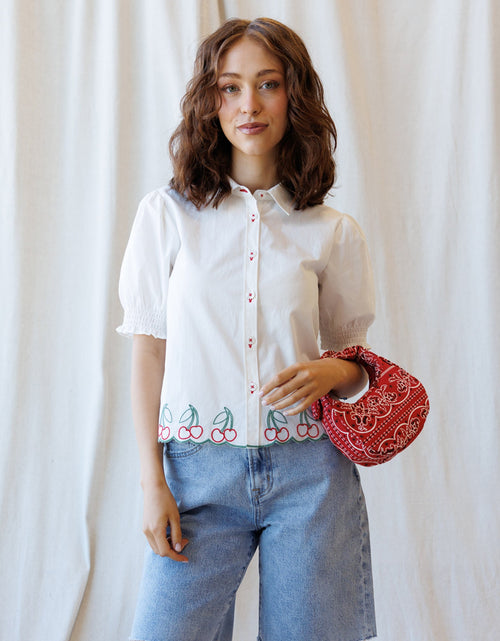 Load image into Gallery viewer, Cherry Cute Button Down
