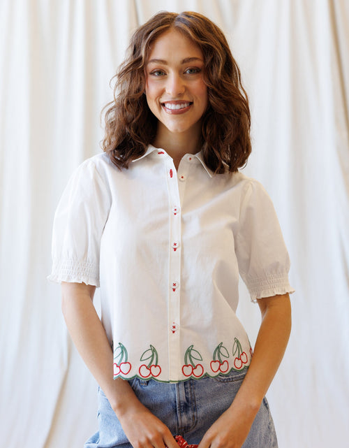 Load image into Gallery viewer, Cherry Cute Button Down
