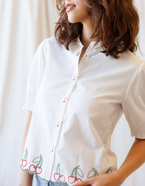 Load image into Gallery viewer, Cherry Cute Button Down
