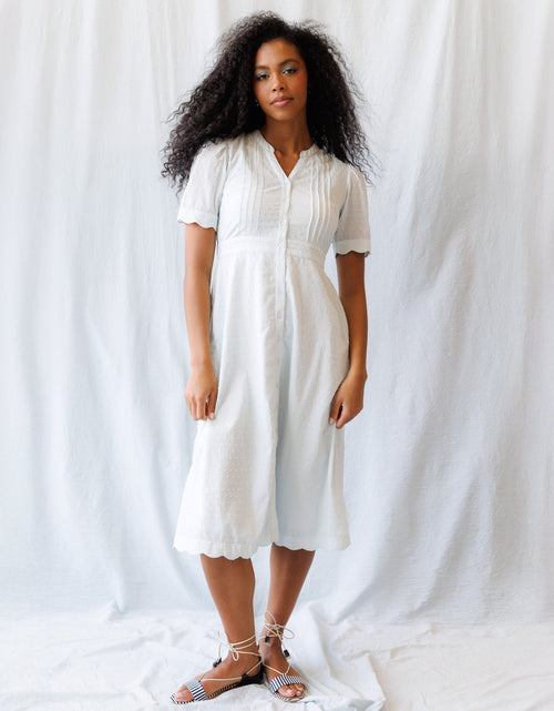 Load image into Gallery viewer, Swiss Dot Scallop Dress
