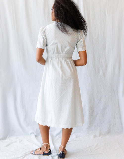 Load image into Gallery viewer, Swiss Dot Scallop Dress
