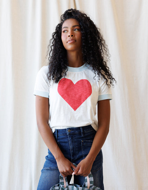 Load image into Gallery viewer, Heart to Heart Ringer Tee
