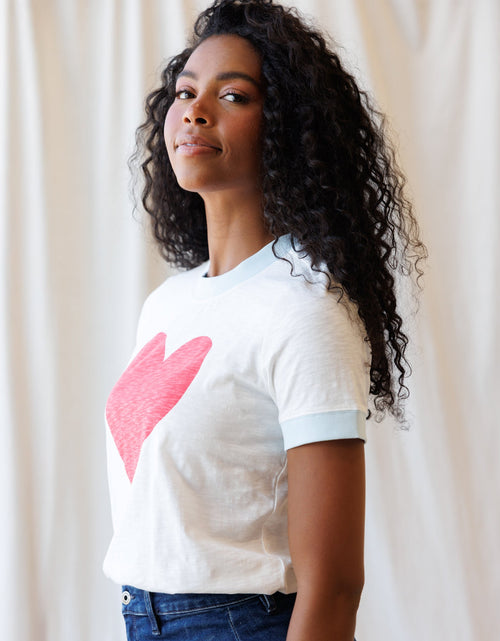 Load image into Gallery viewer, Heart to Heart Ringer Tee
