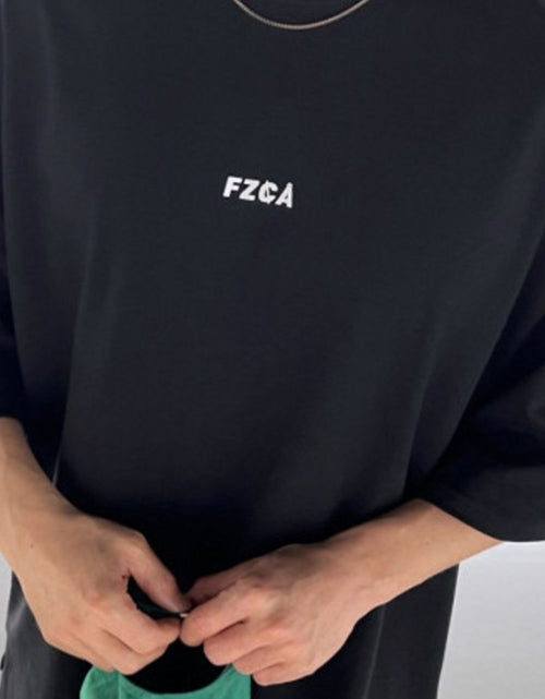 Load image into Gallery viewer, Men's Plus Size Letter Round Neck Half Sleeve T-Shirt
