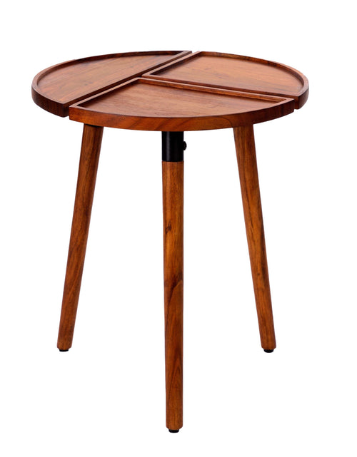 Load image into Gallery viewer, Round Acacia Wood Side Accent Table by Blak Hom
