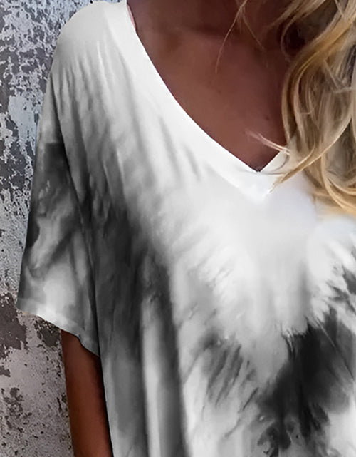 Load image into Gallery viewer, Full Size Pocketed Tie-Dye Short Sleeve Dress
