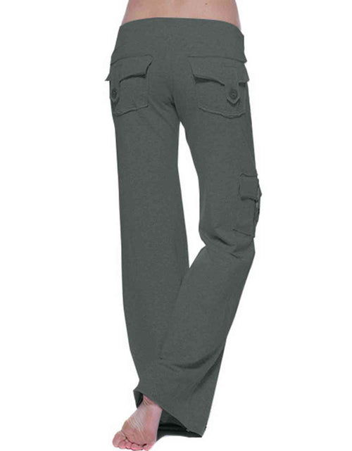 Load image into Gallery viewer, Mid Waist Pants with Pockets

