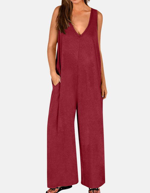 Load image into Gallery viewer, Full Size V-Neck Wide Strap Jumpsuit
