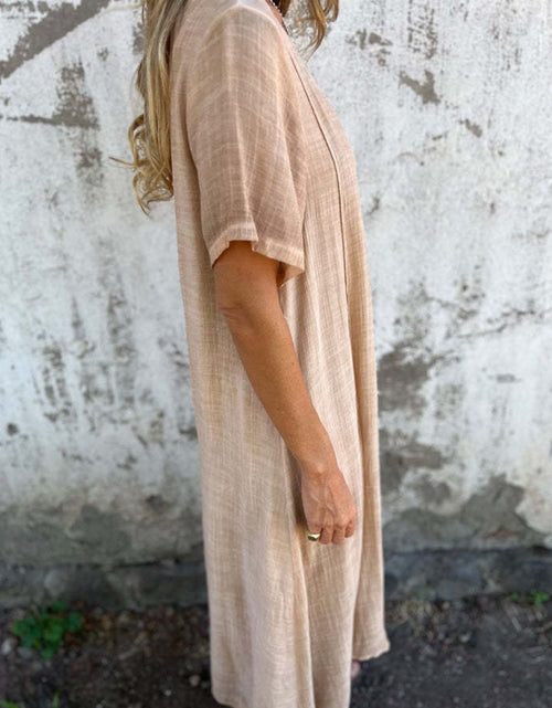 Load image into Gallery viewer, Full Size V-Neck Short Sleeve Midi Dress Plus Size
